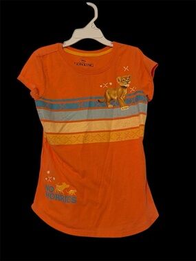 Disney Orange The Lion King Simba Striped Graphic Tee